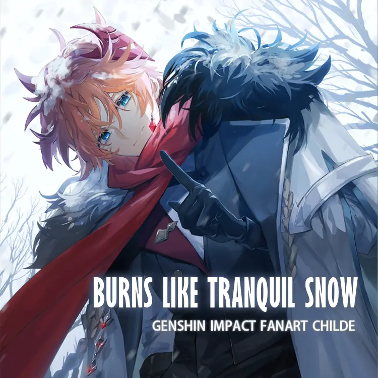 Genshin Impact Fanart Childe/Tartaglia Lenticular Card - Burns Like Tranquil Snow - By Drk