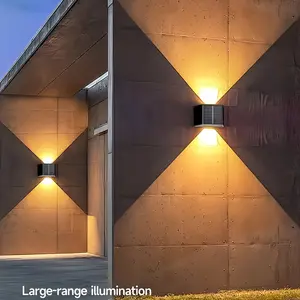 Solar LED Wall Light, Adjustable Illumination Range, Up Down Lighting, Outdoor Garden Patio, Modern Villa Landscape, Hallway, Solar Landscape Lights