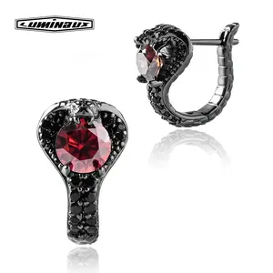 [LUMI15] Real Synthetic Moissanite S925 Sterling Silver King Cobra Earring w/ Main Stone