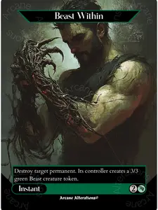 Beast Within - Full Art Altered Art Custom Proxy Card