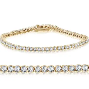 3 Ct Lab Grown Diamond Tennis Bracelet 7" 14k Yellow Gold