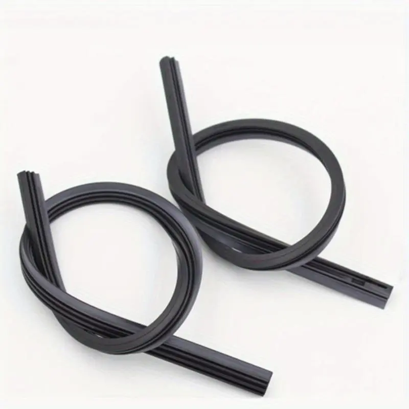 2 Pieces Car Boneless Wiper Rubber Strip 70cm/27.6 "Car Replacement Parts Windshield Wiper Core 65cm/25.6" Replacement Rubber Strip Auto Parts