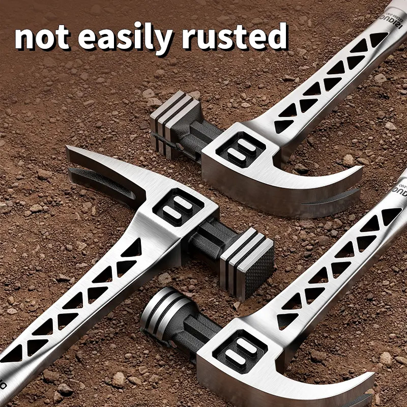 OUDISI Multi-Tool Claw Hammer, Heavy-Duty Hand Tool with Secure-Hold Non-Slip Handle, Professional Nail Puller for Construction, Woodworking, Multi-Tool Claw Hammers