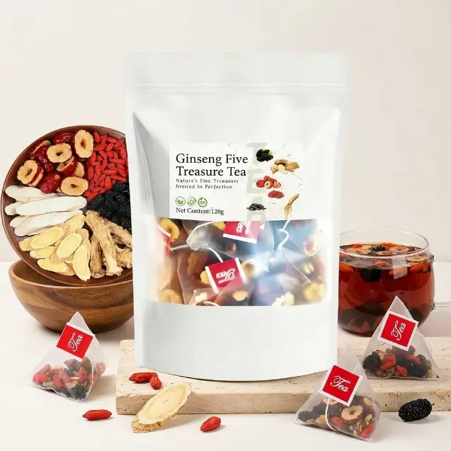 Kidney Tea Six Treasure Tea Formula Ginseng Herbal Tea for Men & Women, Mulberry Red Date Detox Tea Bags, Traditional Herbal Wellness Blend, Daily Cleanse Tea, A perfect Father's Day gift, 20/40/60 Bags Revitalizer Tea Nourishing Tea