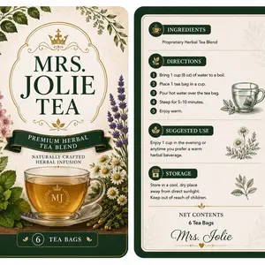 Mrs. Jolie Premium Herbal Tea Blend, 6 Tea Bags