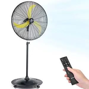 24 Inch Outdoor Oscillating Pedestal Fan with Remote Control, All Sealed BLDC Motor, 4 Speed Waterproof Heavy Duty Industrial Floor Fan for Patio Garage Warehouse Commercial Use