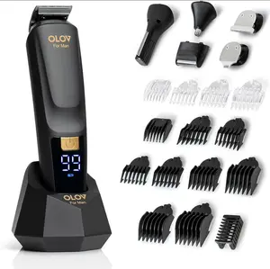 OLOV Beard/Hair Shaver for Men - All-in-One Mens Grooming Kit with Trimmer for Beard, Nose, face, Cordless Hair Clippers Electric Razor, Black Comfort