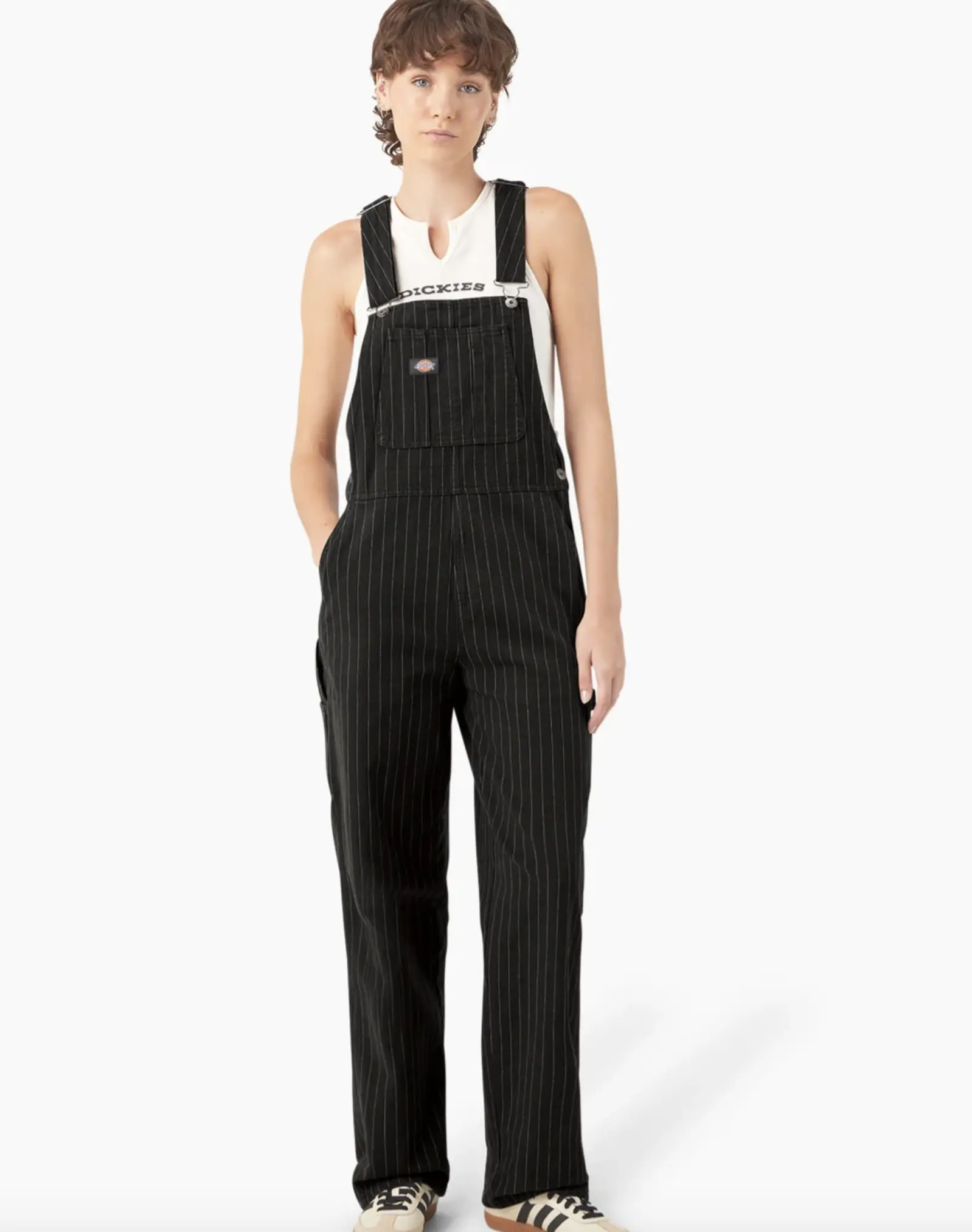 Dickies Women's Classic Relaxed Fit Cotton Bib Overalls, Straight Leg with Reinforced Stitching and 8 Utility Pockets, Classic Bib Overall Look, Reinforced Stitching Lasts