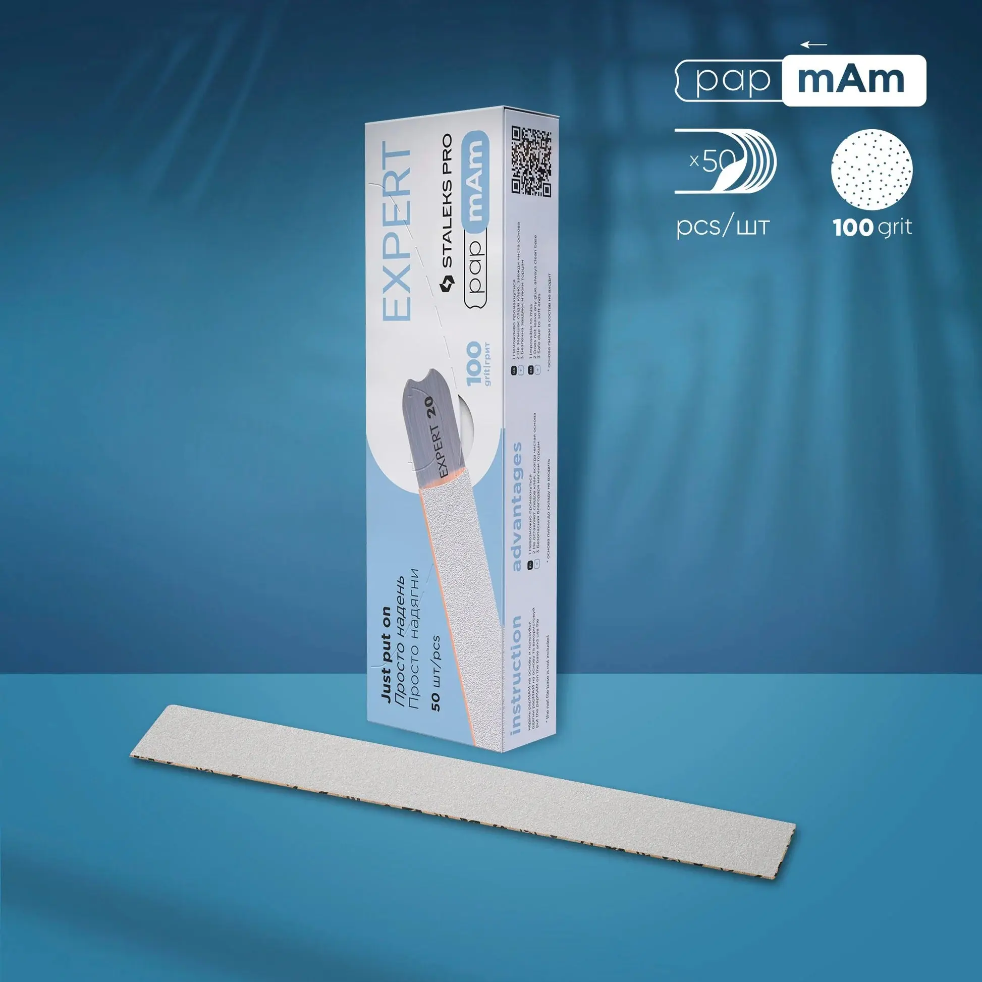 STALEKS EXPERT 22 Smooth Manicure Tool - Nail Care Aid with Disposable Abrasives, Easy Attachment and Removal for Straight Nail Base Correction, Nail File