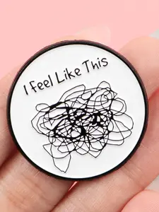 Chaotic Thoughts Quotes Trendy Zinc Alloy Cartoon Metal Pin, Versatile Backpack & Clothing Accessory, Ideal Gift for All Seasons, Stylish Fashion Jewelry