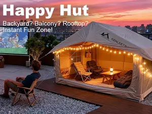 Senleeto 89 Sq Ft Inflatable Cabin Tent for 2-4 Person, Waterproof 4-Season Glamping Hot Tent with Stove Jack, Easy Setup