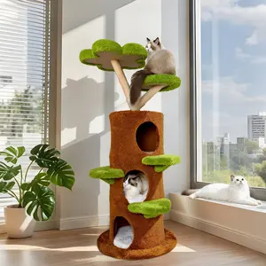 60.86” Tall Cat Tree Flower Perch Cat Activity Tower Play House Scratching Post