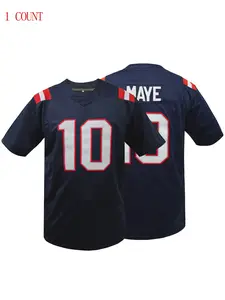 Men's New England #10 American Football Jersey, V Neck Loose Fit Rugby Jersey, Breathable Short Sleeve Top, Sportswear Top, Perfect for Outdoor Sports, Training, Athletic Training Apparel, Unisex, All Seasons