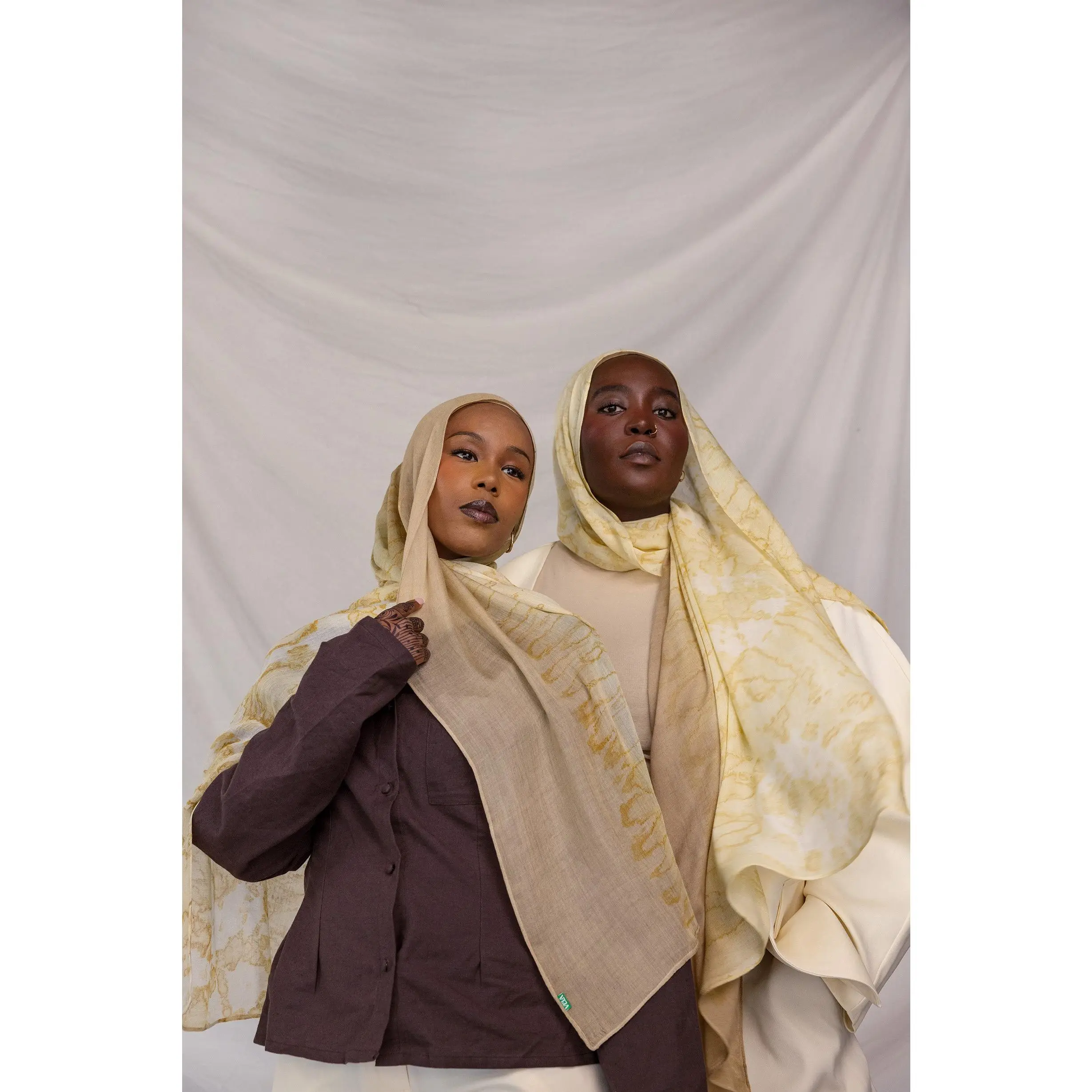 VELA Laguna Tides Print Modal Hijab - Lightweight and Fluid Sand-Toned Summer Scarf for a Playful Hijab Style, Modesty, Scarf Head Wrap, Head Scarf Styles