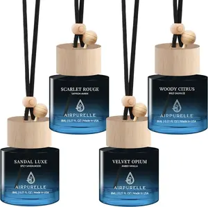 Four-Pack Scented Car Fresheners Bundle - 4 Long-Lasting Luxury Scents - 90+ Days - 8ml Each