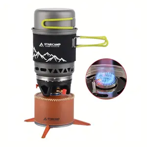 STARCAMP 1000+500ml Outdoor Camping Cooking System Hiking Fastboil Jet Cooker Gas Stove
