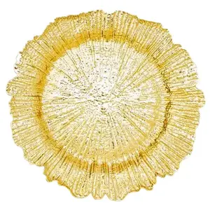 Set of 6 13″ Plastic Round Reef Charger Plate -6pk Sturdy