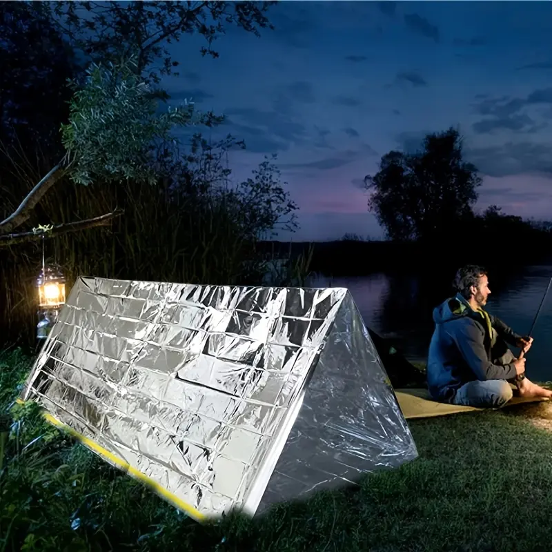 Portable Lightweight Outdoor Tent, Waterproof Pe Material, Easy Setup Triangle Tent for Camping & Hiking, Holds Up to 2 People