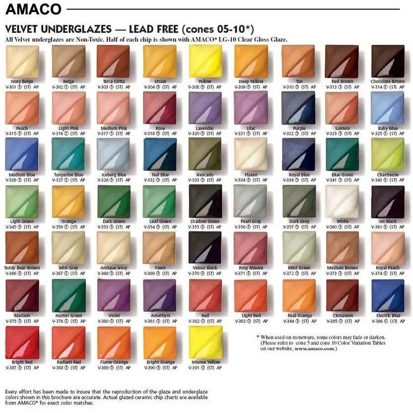 AMACO Velvet Underglazes AMACO Velvet Underglazes