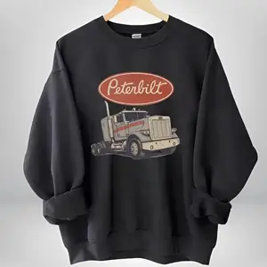 Vintage Peterbilt Style Semi Truck Youth/Adult Sweatshirt, Diesel Driver Unisex Crewneck, Trucker Gift, Long Haul Highway Outfit