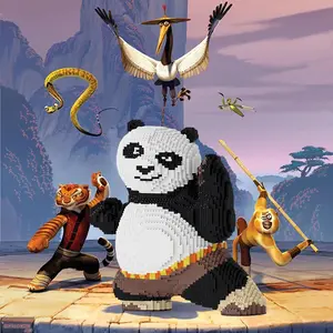 5714 Piece Panda Handmade Toy Set, Creative DIY Building Blocks, Educational Puzzle Decorations, Adult Birthday Gift, Holiday Present