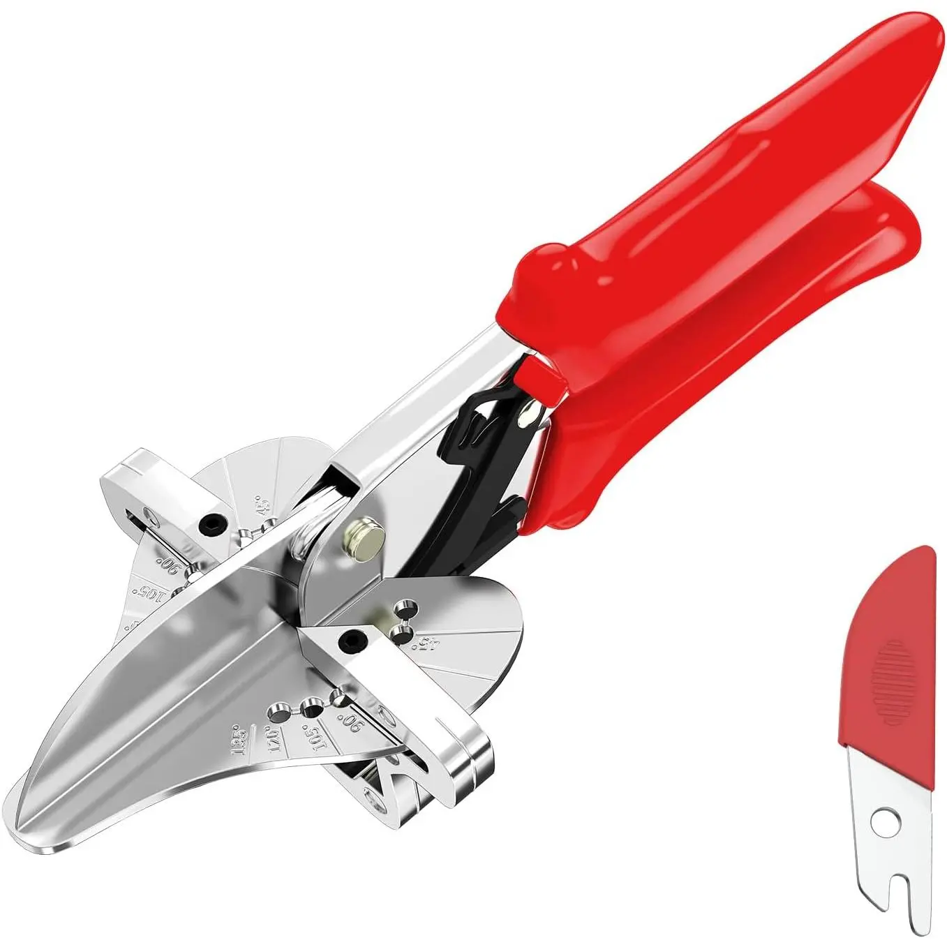 Ratchet Miter Shears for Angular  Molding Crafting, Shoe Molding & Quarter Round  Tool Miter , Adjust at 45-135  Multi-Angle  Hand Tool for Soft , PVC, MDF