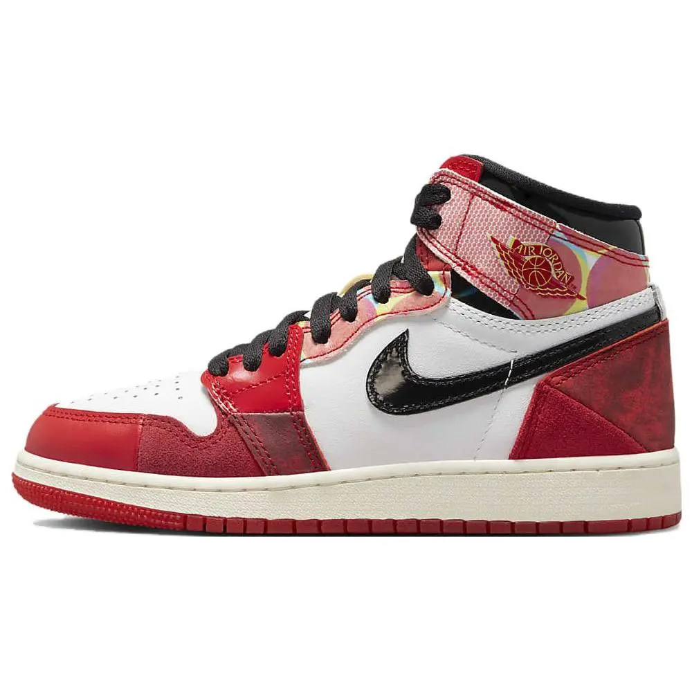 Men's Jordan 1 Retro High OG Spider-Man Across The Spider-Verse GS Casual Trainers, Casual Wear