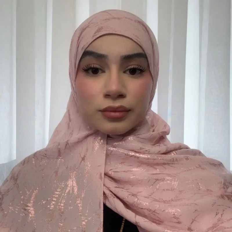 Metallic Chiffon Hijab Standard Length - Glitter Fabric for Stylish Wear