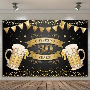 1pc of a Banner for a 30Th Birthday Celebration, Designed for Background Decoration And Photo Props. Made of Polyester, Suitable for Home, Room, And Wall Decor, As Well As Party Supplies And G
