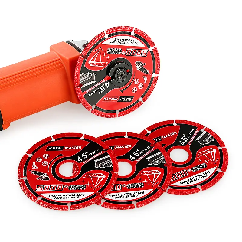 5PCS 4.5"(115MM) 5000+ Cut Diamond Metal Saw Blade - Grinding/Cutting Wheel for Steel, Iron, Rebar, Aluminum & All Metals - Angle Grinder Disc for Con