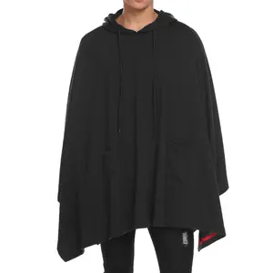 COOFANDY Men's Hooded Casual Neutral Cape Cotton Long Menswear Soft Elastic Long Sleeves Elastic Long Sleeves Simple  Fabric Longsleeves Sweaters Tops