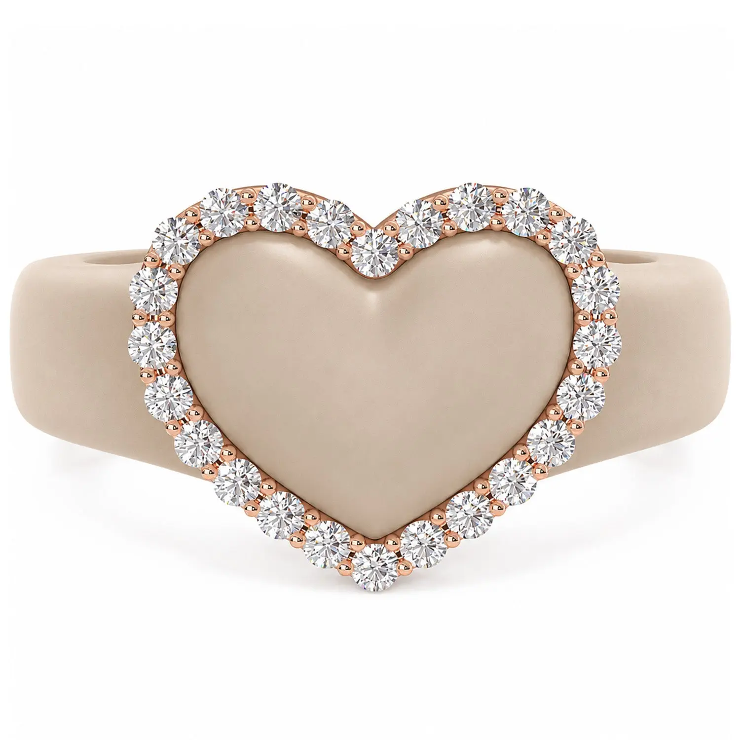 Heart with Metal Frame & CZ Stones - Women's Silicone Rings- Patented Design