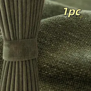 Premium Olive Textured Light Blocking Thick Window Curtain, Vintage Style Fabric, Suitable for Bedroom Living Room Dining Room
