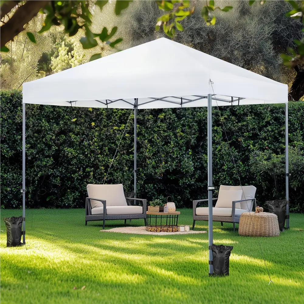 Costoffs 12x12FT Pop-up Adjustable Sun Shade Canopy, Instant Setup Shelter for 12-18 People, UPF 50+ Protection Gazebo for Backyard Parties, Camping, Adjustable Sun Canopy