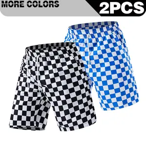 [ Summer Atmosphere ] Men's retro checkered quick drying shorts, loose and breathable, casual, skin friendly, fashionable and versatile pentagonal pants. They are suitable for beach vacations, daily outings, and street trends
