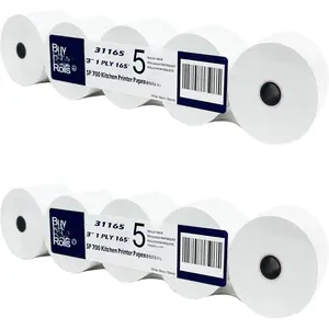SP700 Kitchen Printer Paper (2 Packs of 5 Rolls each) 3" x 165' 1-Ply Bond Receipt 10 Rolls for POS  Register Point of Service Printer Paper Also works for M188B, TMU220