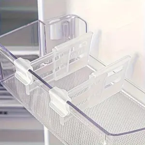 Clear Drawer Divider, 8 Counts Adjustable Retractable Partition Clips, Household Divider for Kitchen Refrigerator Side Door Sorting and Finishing