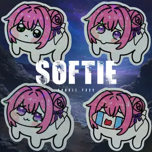 4 Doro NIKKE Sticker - SOFTIE BUNDLE - Holographic Vinyl 2"x2" - Dorong, NIKKE: Goddess of Victory