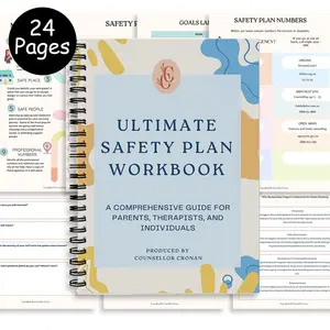 24-Page Safety Plan Workbook - A Planner Notebook for Building Your Support System, Planning Coping Steps & Enhancing Personal Agency