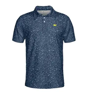 2025 Masters Polo – Dark Navy Augusta Course Print Shirt, Cozy Fit, Perfect for Any Season, Everyday Wear, No Fuss Style