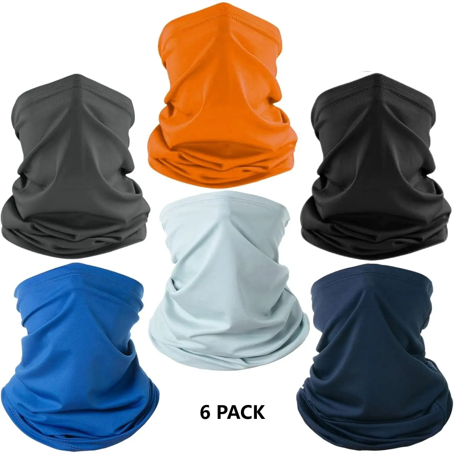 6 Pack Neck Gaiter & Balaclava Face Mask – Breathable Sun Protection Headwear for Men & Women, Perfect for Outdoors & Sports bandana