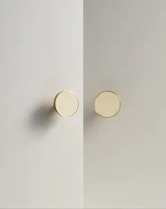 MADISON LEATHER & BRASS CABINET KNOB BEIGE