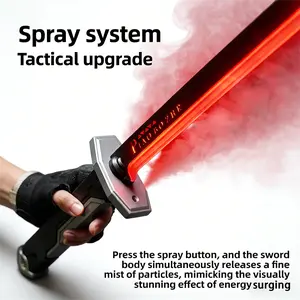 Interstellar Lightsaber Samurai  with Spark & Fog Effect, 8-Color LED Modes & Sound, 31.5" Type-C Rechargeable  for Cosplay Christmas Gifts Sword