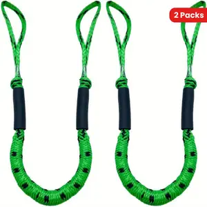 2 PACKS Bungee Dock Lines, 4 Feet Bungee Shock Cords Bungee Docking Rope Mooring Rope For Boat, PWC, Pontoon, Kayak, Canoe, Power Boat, Watercraft