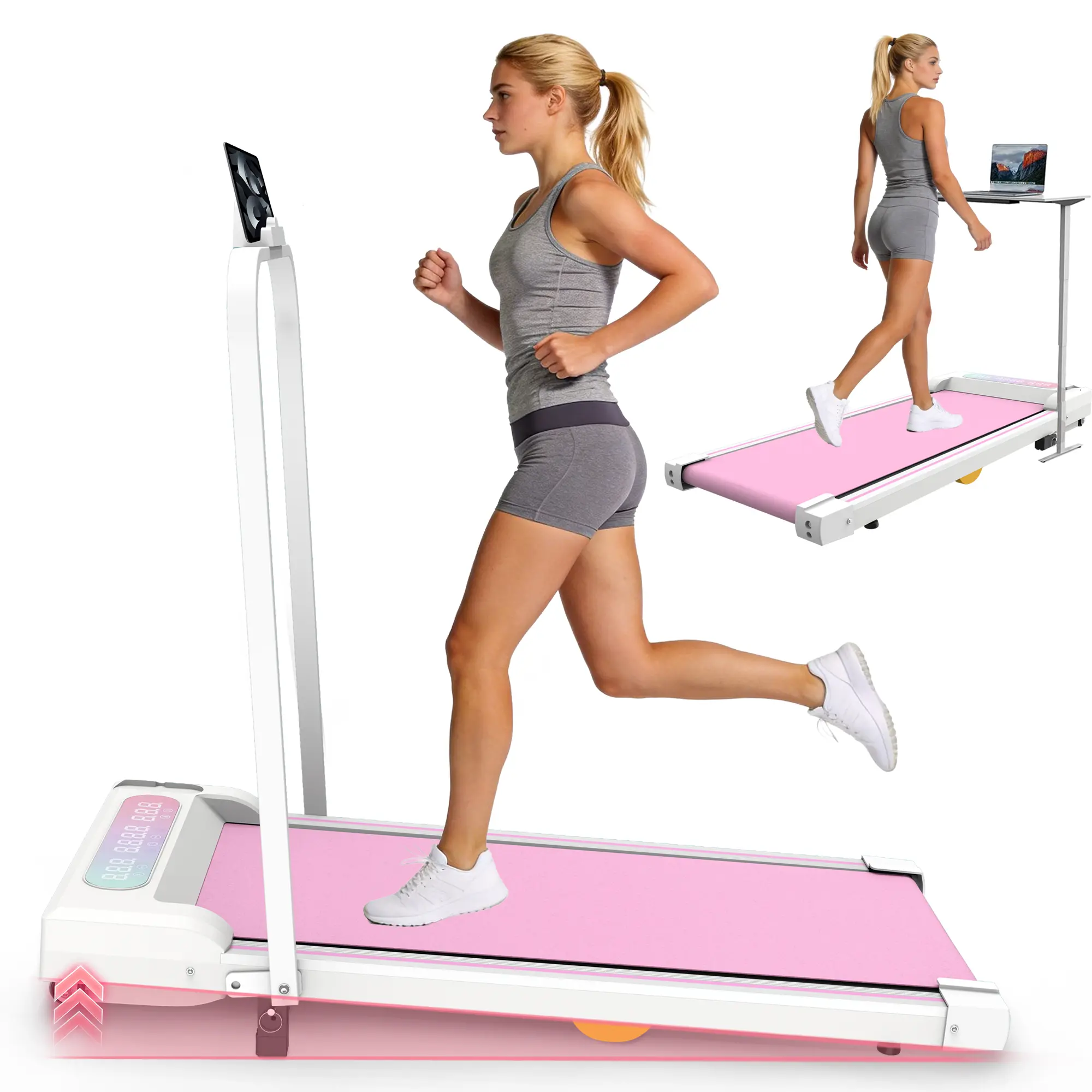 SAYGOGO Foldable Under-Desk Walking Mat Treadmill (2.5 HP, 265 lbs) - Portable and compact design with remote control and LED display, suitable for office and home use, summer gifts, Father's Day gift, under-desk treadmill.
