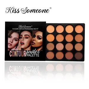 Concealer Contour Plate, 16 Medium to Dark Color Modifier Palette, Covering Circles, Bruises, Age Spots, Flaws, Vegetarian, Non-Irritating, Powder Bronzer Palette