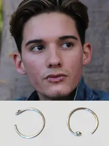 Unisex Snake Bite Lip Rings, Stainless Steel Material, No Piercing Required, Fashionable Accessory for Men and Women