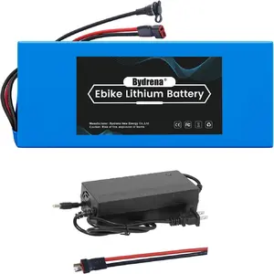 Bydrena 48V 14AH Rechargeable Lithium Battery 30A BMS 1500+ Cycles T-Plug Universal Power Pack for Electric Scooters Ebike Bicycles Motorcycle Tricycle