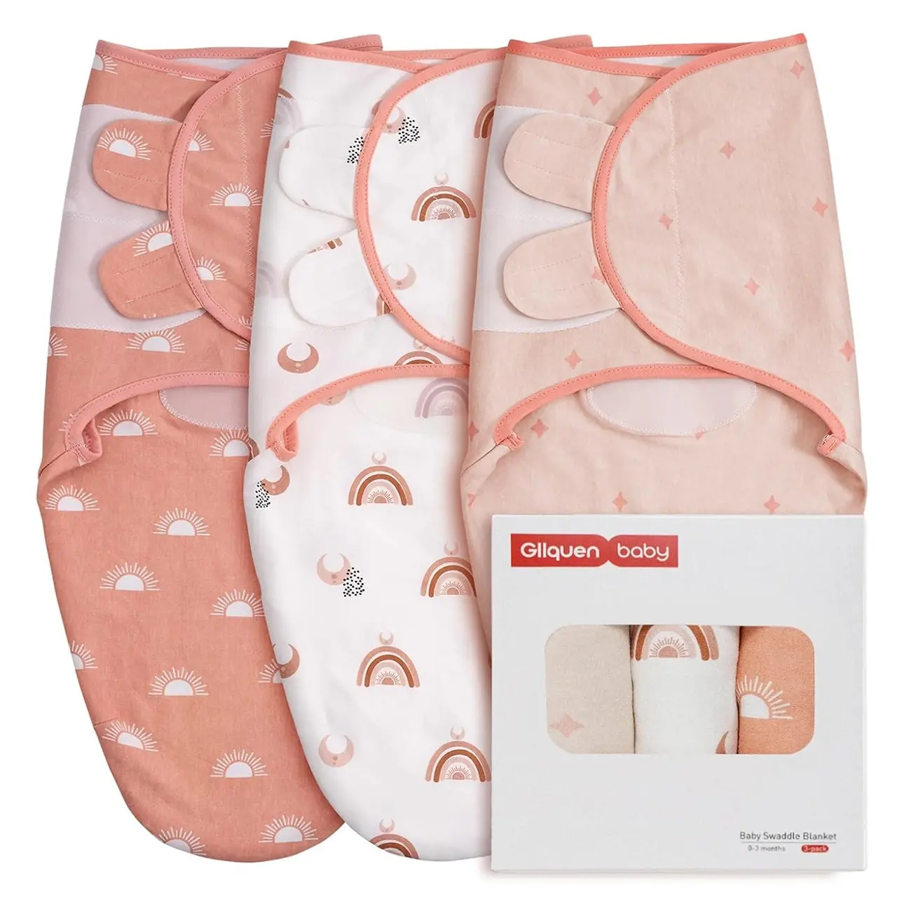 3-Pack Organic Baby Swaddle Sleep Sacks, Swaddles for Newborns 0-3 Months, Unisex Soft & Snug Infant Sleep Sack, Nursery Swaddling Wrap Blankets, Baby Bedding, Swaddle Set
