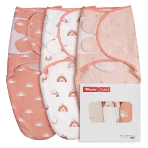 3-Pack Organic Baby Swaddle Sleep Sacks, Swaddles for Newborns 0-3 Months, Unisex Soft & Snug Sleep Sack, Nursery Swaddling Wrap Blankets, Gentle Soft Bedding